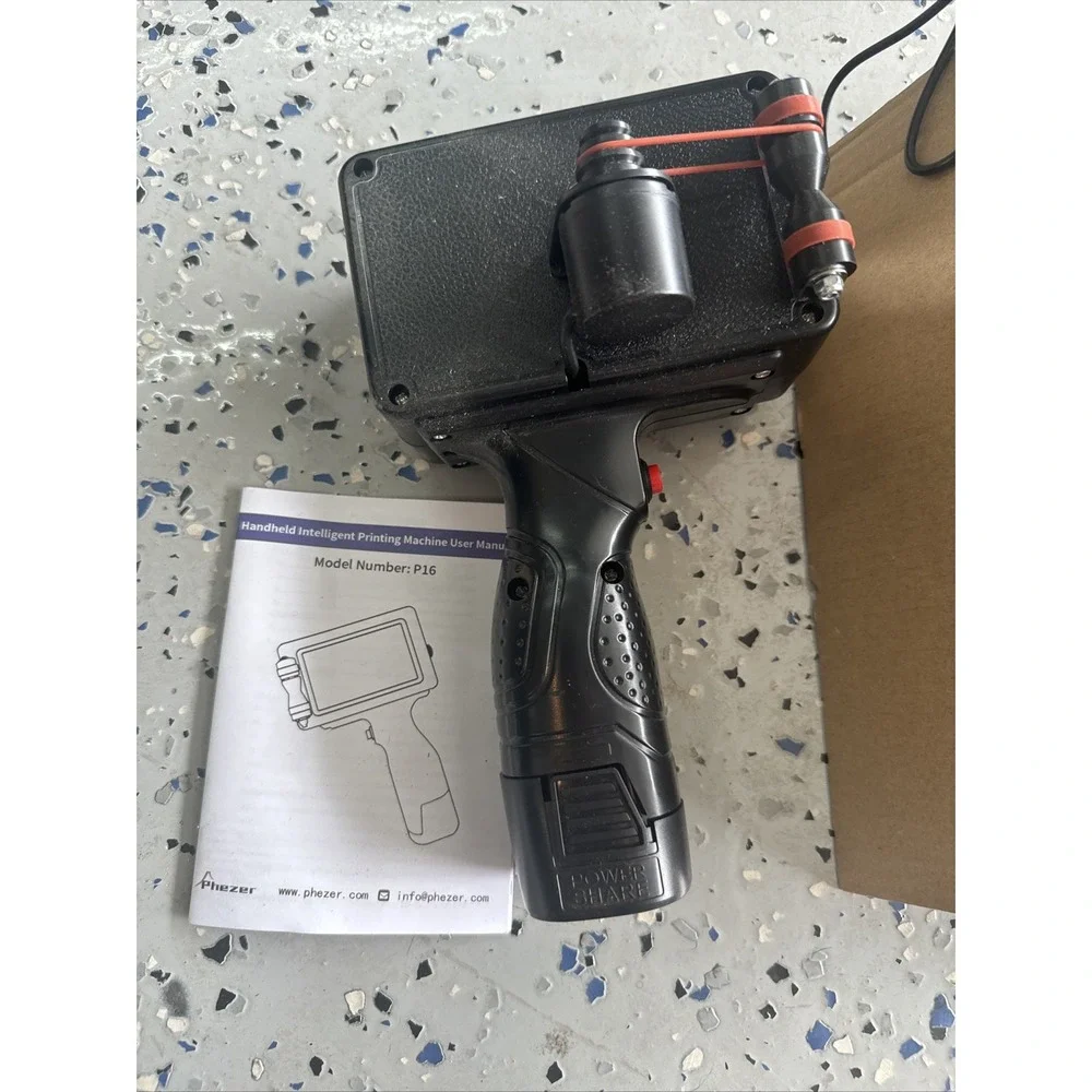 Phezer Upgraded P16 Handheld Inkjet Printer for Any Surface with Quick-Dry In...